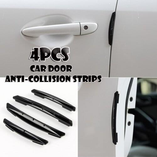 4pcs Car Sticker Door Edge Guards Trim Molding Protection Strip Scratch Protector Car Crash Barriers Door Guard Collision New