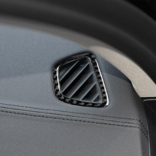 Real Carbon Fiber Stickers Solid-color Interior Instrument Air Outlet Frame Decoration for BMW 5 Series G30 G38 2018 Accessories
