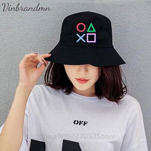 New Vintage PS Logo Cap Hats Xbox Game Panama Bucket Hat PS1 PS2 PS3 PS4 Gamer Cotton Fisherman Hat