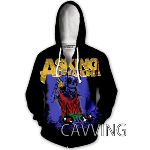 New Fashion 3D Print Asking Alexandria Zipper Hoodies Zip Up Hooded Sweatshirts Harajuku Hoodie Hip Hop Sweatshirts Z02