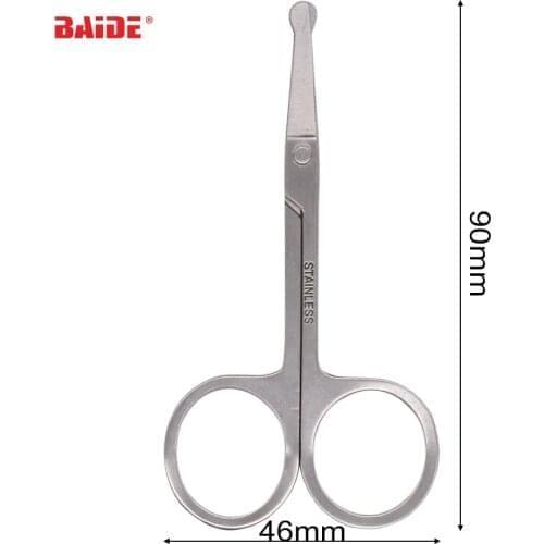 Stainless Steel Makeup Scissors Small Nose Hair Scissor Rounded Eyebrow Eyelashes Epilator Face Hair Removal Tools 120pcs/lot