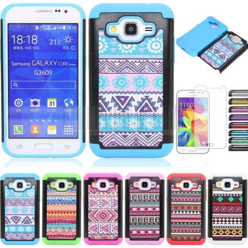 PC+Silicone Shockproof Tribal Totem Armor Protective Case Cover With Screen Protectors+Pen For Samsung Galaxy Express 3
