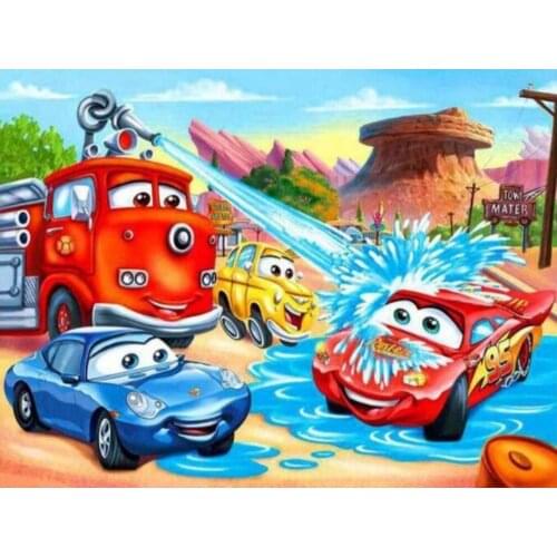 Full drill diamond painting cartoon cars mosaic embroidery diy rhinestone picture puzzle toys drawing wall decor craft kids gift