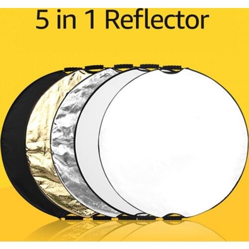 5 in 1 80cm Portable Lighting Reflector with Portable Storage Bag for Indoor and Outdoor Photography