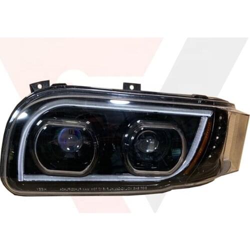 Aftermarket Kenworth Black with halo,LED projection headlight assembly -(Driver Side) warehouse in california LED lights
