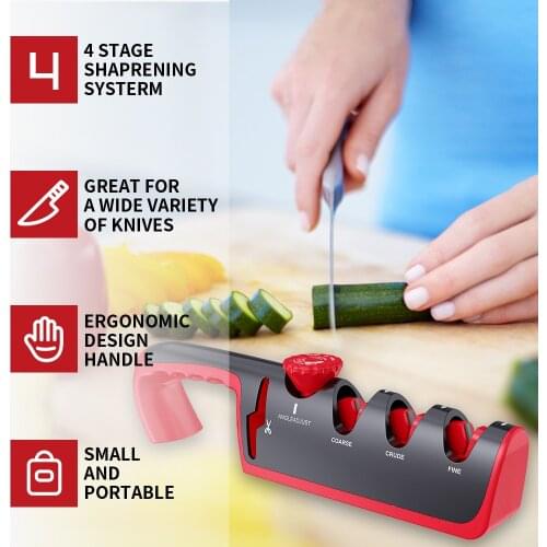 Professional Kitchen Grinder Knife Sharpener Angle Adjustable 4 Stages Scissors Sharpening stone knives fine grinding Whetstone