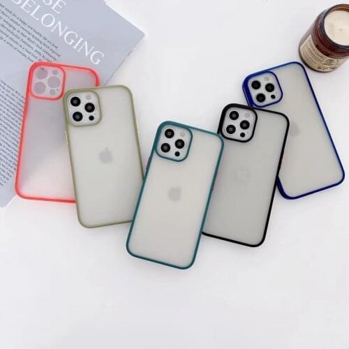 Simple Frosted and Shockproof Phone Case for IPhone 12 11 Pro Max Candy Color Bumper Cover for IPhone Xr Xsmax X 7 8 Plus