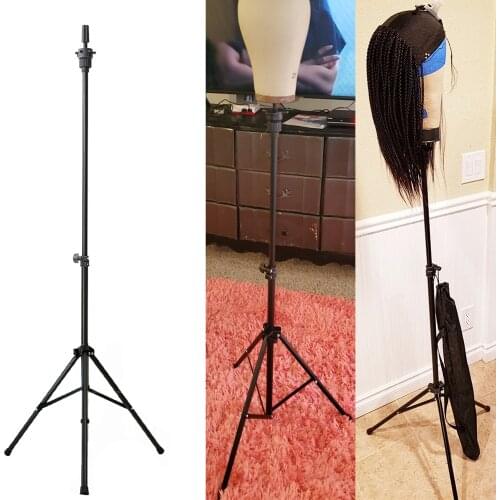 Adjustable Wig Stand Tripod Mannequin Head Stand training head holder for Styling Making Wigs Cosmetology Hairdressing Training
