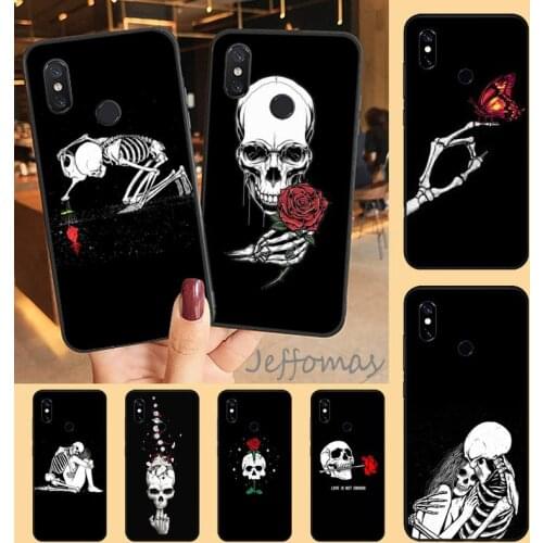 Rose Skeleton Hand Skull art Phone Case For Xiaomi Redmi note 7 8 9 t max3 s 10 pro lite coque shell cover funda