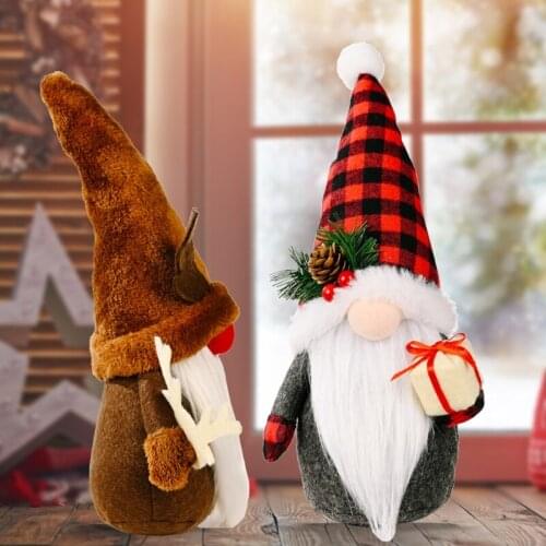 Christmas Hat Antlers Dwarf Gnome Doll Ornaments Cute Cartoon Dwarf Elf Home Decor Celebration Desktop Festive wholesales