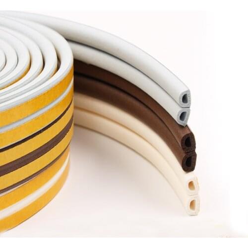 10Meters Self Adhesive D I P E Door Window Sealing Strip Glass Window Anti-Collision Rubber Strip Foam Sound Insulation Strip