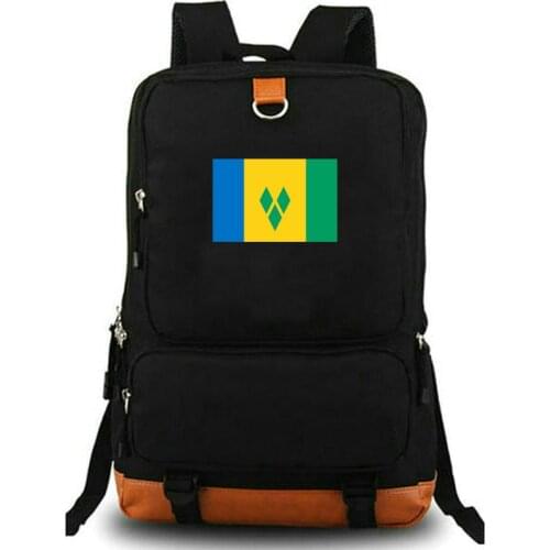 Grenadines Backpack S Vincent Flag Schoolbag VCT Country Banner Rucksack Satchel School Bag Laptop Day Pack