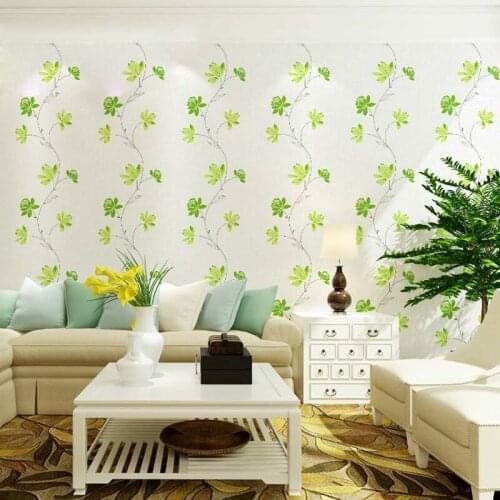 3d Modern Wallpapers Home Decor Flower Wallpaper Green Red Floral Wall Paper Roll For Walls ,bedroom Wallpaper Decorative