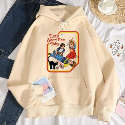 Lets Sacrifice Toby Art Printed Womens Sweatshirt Fashion Loose Hooded Vintage Fleece Warm Hoodies Autumn Crewneck Men Clothes