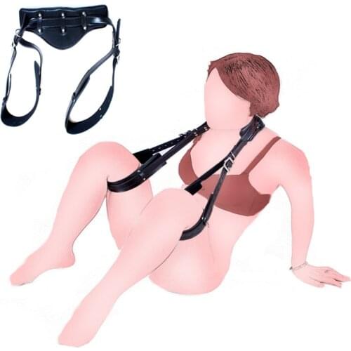BDSM Sex Position Aid Bondage Belt,Adult Erotic Leather Thigh Sling Spreader,Slave Restraint Open Leg Strap,Women Binding SM Toy