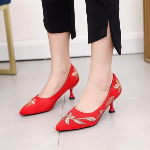 New Fashion Sexy Ladies Shoes Woman Party Pumps High Heel Pointed Toe Office Shallow Graffiti Wedding Shoes W32-09