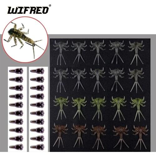 Wifreo 20PCS Realistic Mayfly Nymph Fly Tying Material Mayfly Skin Trout Fly Fishing Fly Tying for Size 12 14 Hook Insect Bait