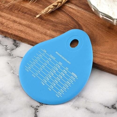 1pc Pot Pan Cleaning Silicone Sugarcraft Butter Bowl Scraper Cream Measuring Unit Conversion Spatula Baking Tool