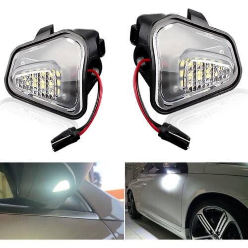2Pcs Canbus Side Mirror Puddle Lights For Volkswagen VW Passat B7 EOS CC Scirocco Jetta Welcome Lamp Mirror Light For Passat CC