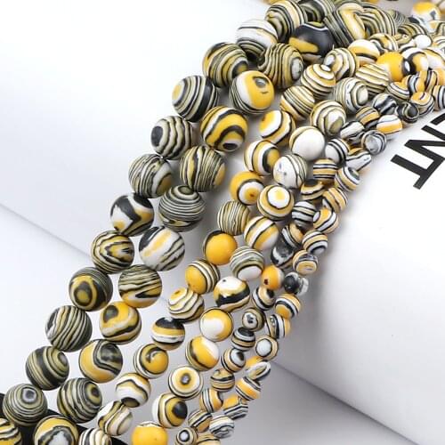 4 6 8mm Natural Yellow Malachite Round Loose Stone Spacer Beads Wholesale for DIY Jewelry Making Bracelet Handmade Jewelry Gifts