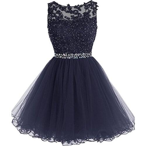 BGW 31011ht Scoop Neck A Line Appliqued Homecoming Dresses Sleeveless Hollow Out Back 2020 Newest Real Pictures Frocks For Party