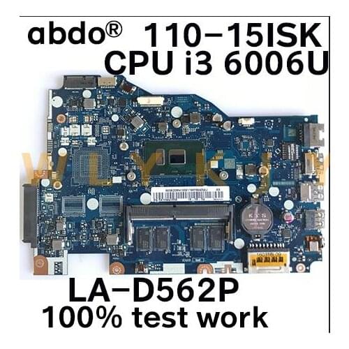 For Lenovo 110-15ISK Notebook Motherboard BIWP4 / P5 LA-D562P CPU i3 6006U 4GB RAM 100% test work free shipping