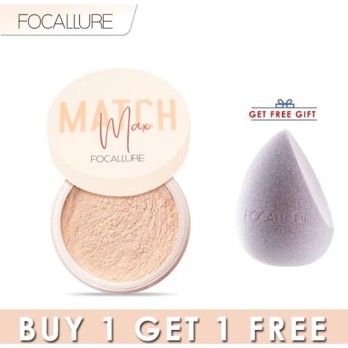 FOCALLURE Maximum Oil-Control 4 Colors Loose Powder for Face Waterproof Lightweight Matte Face Powder Cosmetic