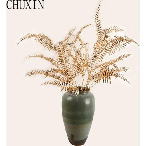 Golden Artificial Flowers Plants Scene Layout Garland Material Flowers Runner Various Styles Golden Flower Photo Background