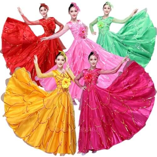 Flamengo Spanish Dress Dance Gypsy Skirt Woman New Year Chorus Stage Performance Clothing Adult Bullfighting Flamenco Plus Size