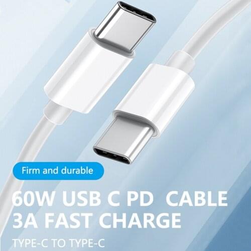 3A USB C to Type C Cable Fast Charging Mobile Phone Charging Wire USB C 60W PD Data Cable for Macbook Samsung S9 Plus
