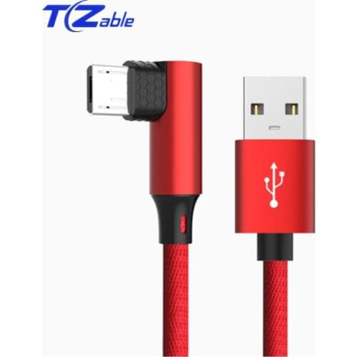 2A 90 Degree Micro USB Cable 1M 1.5M 2M Fast Charging Right Angle For Xiaomi Redmi Note 5 Android Mobile Phone Data Cable