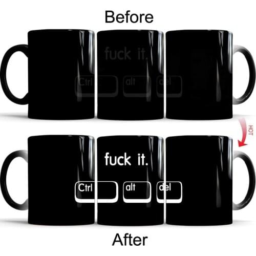 Ctrl+alt+del Coffee Color Change Mugs Ceramic Cup Gift for Your Friends