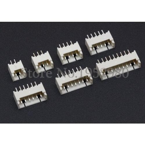 100PCS 1.25mm Connector Horizontal Type Straight Pin Male Micro JST Socket 2/3/4/5/6/7/8/9/10/11/12P Heat Resistance