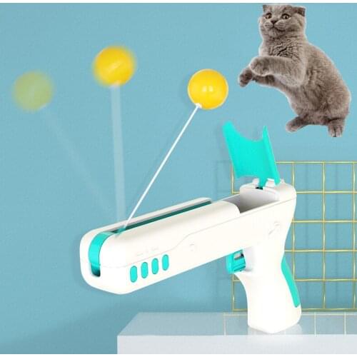 Cat Interactive Toy New Pet Accessories Cat Stick Gun with Feather And Ball Suitable For Small Animals To Play