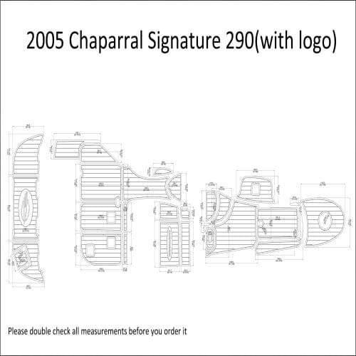 2005 Chaparral Signature 290 Swim Step&Cockpit Boat EVA Faux Teak Deck Floor Pad