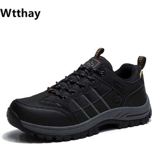 Outdoors Sneakers Men Breathable Non-slip Mens Climbing Hiking Shoes Comfortable Men Walking Shoes Zapatillas Hombre Size 39-46