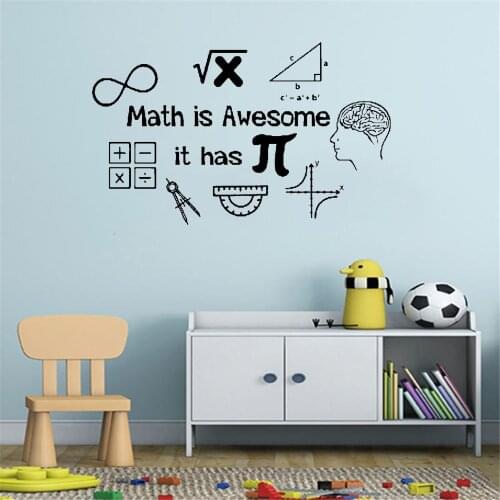 Math Wall Decal Math Is Awesome Has A Wall Sticker Math Teacher Gift Math Decal For Classroom Vinyl DW5026