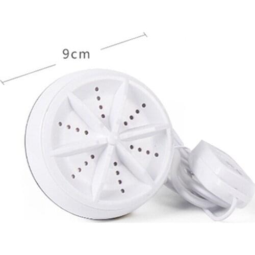 Multifunctional Ultrasonic Washing Machine 9cm Round Mini Portable Cleaning Tool for Travel Outdoor Use JW