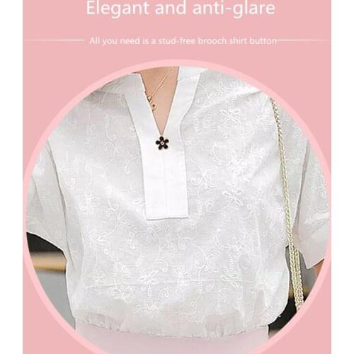 Fashion Brooch Women Pin Clothes Decoration Anti-Exposure Buckle Cute Neckline Fastener Nail Pearl Button Accessory