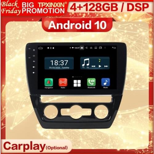 4+128G Carplay 2 Din Android 10 Screen Multimedia Stereo Receiver For VW Sagitar 2015 2016 BT Radio Audio Video Player Head Unit