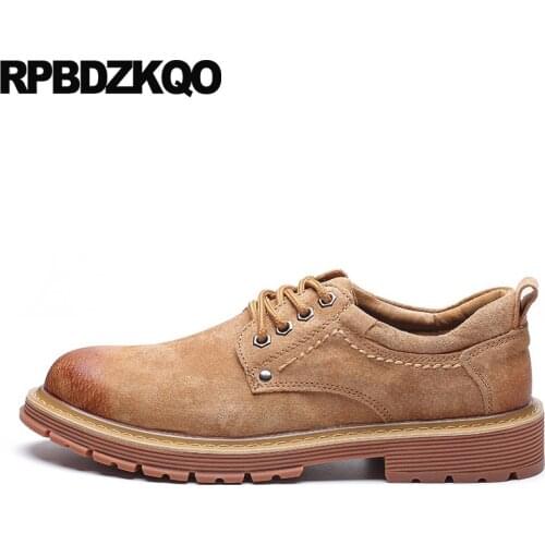 British Style Combat Fall Full Grain Leather Suede Male Lace Up Mens Shoes Autumn Booties Military Riding Ankle Boots Winter