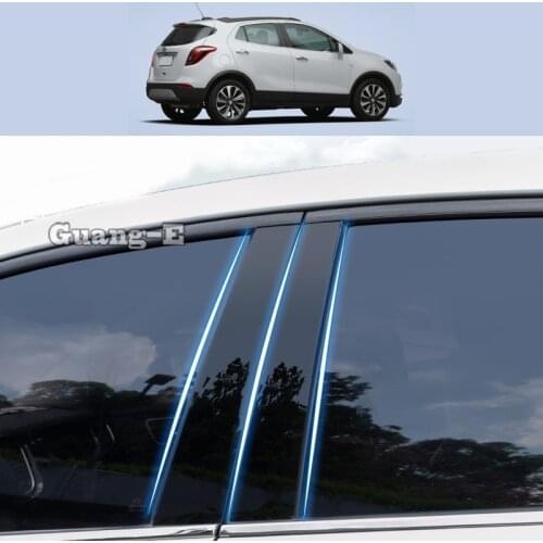 For Buick Encore 2013-2019 Car PC Material Pillar Post Cover Door Trim Window Piano Black Molding Sticker Plate 12pcs