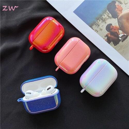 New Color Intrigue Hard Case For Airpods 1 2 Earphone Case Cover Box Charging Shield For AirPods Pro 3 Protective Cover Keyring