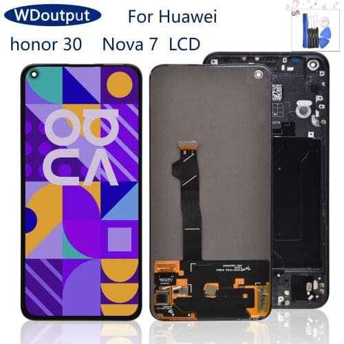 Original For Huawei Honor 30 Pro LCD Touch Screen Digitizer Assembly 6.57" For Huawei Nova 7 Pro LCD Display EBG-AN00 LCD With F