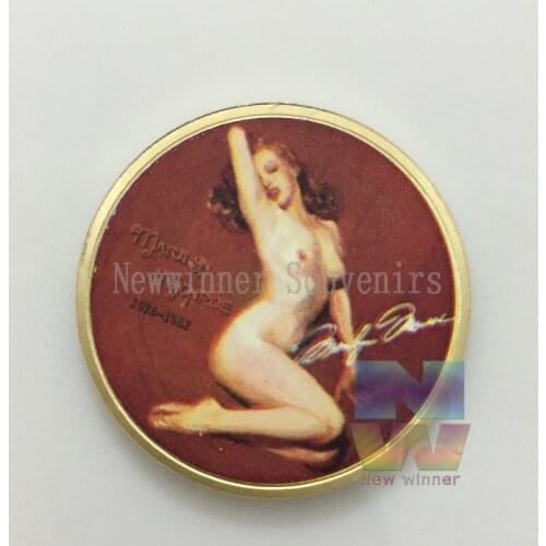 USA Super Star Marilyn Monroe Sexy Commemorative Gold Plated Token Coin Collection Gifts