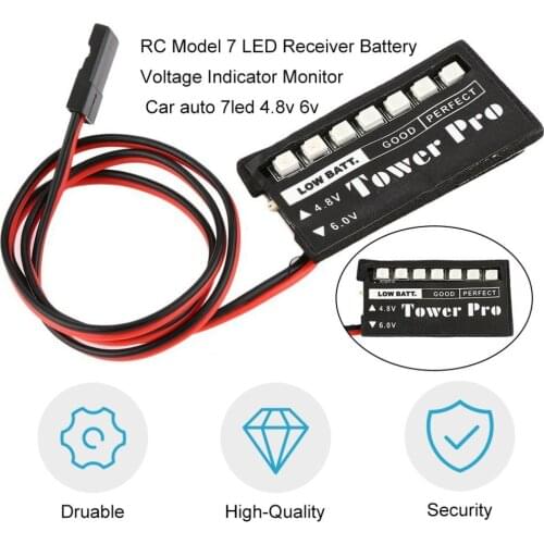 RC Model 7 LED Receiver Battery Voltage Indicator Monitor Car 4.8/6v KG Battery capacity indicator TOWER-PRO