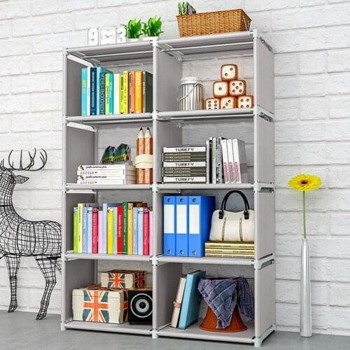 RU SHIPPING Assemble Bookshelf Non-woven Fabric Storage Rack Removable Book Shelf Stand Holder Bookcase Organizer Furniture