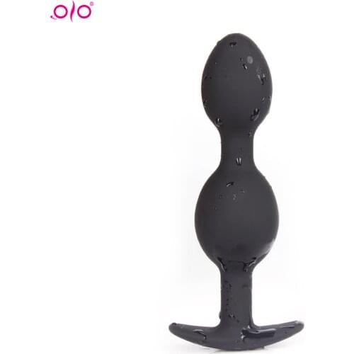 OLO Unisex Soft Silicone G-pot Expansion Dilator Massager Anal Butt Plug Sex Tool For Men Female Anus Expansion Stimulator