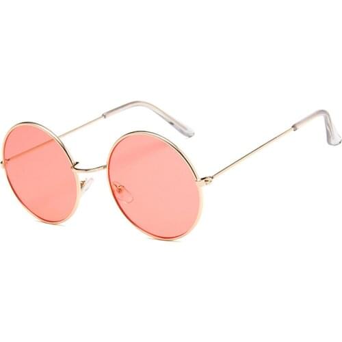 Vintage Sun Glasses Female Retro Personality Metal Eyewear Women Famous Brand Designer Round Sunglasses