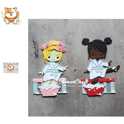 SPA Lady Foot Bath Metal Cutting Dies Mold Knife Scrapbooking Stencil DIY Embossing Craft Die Cuts Card Making New Dies For 2020